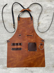 Delantal sin mangas de cuero de alta calidad para hombre del fabricante personalizado de ALW, logotipo personalizado duradero reutilizable, especializado en todos los productos - Product Image 3