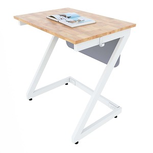 Zeus 01 Single <b>Study</b> <b>Desk</b> Modern Design Rubber Wood with Powder-Coated Iron Legs for Students & Teachers PS023 School Furniture - Product Image 1