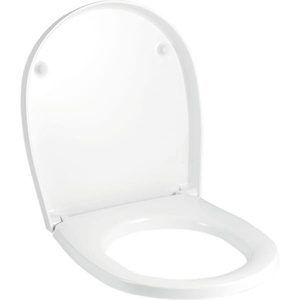Siège de toilette <span class=keywords><strong>Geberit</strong></span> VISIT avec couvercle, charnières chromées blanches - Product Image 1