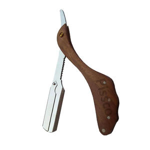 Navajas de afeitar con mango de madera elegante y logotipo personalizado, hoja afilada, para uso de barbero, fabricadas en Pakistán por Pissco Pakistan - Product Image 5