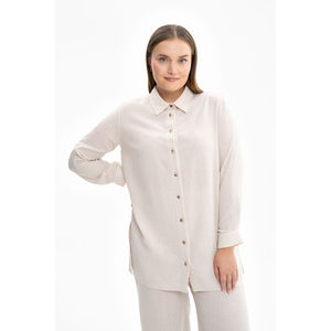 <b>Linen</b> Knitted Embroidered Blouse for Ladies-Loose Fit Half Sleeve Casual Summer <b>Top</b> - Product Image 6