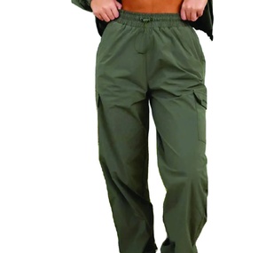 Pantalon évasé taille haute pour femme en velours premium, respirant et à séchage rapide, en polyester/nylon, avec dentelle et devant plat, grandes tailles, idéal pour l'hiver - Product Image 1