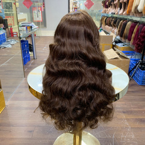 Hot Sale 24 Inch Ocean Wave 13x4 Lace Frontal <b>Wig</b> Human Hair <b>Wigs</b> High Density Natural <b>Brown</b> Color For Daily Party - Product Image 2