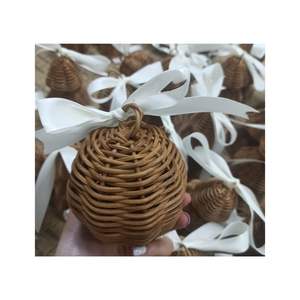 High Quality 100% Natural Bamboo Rattan <b>Ornament</b> Christmas Tree Hanging Decoration Items Handmade in Vietnam - Product Image 2