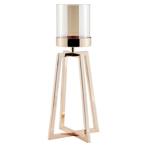 Bougeoir en métal doré rustique de luxe support de table en fer décoratif moderne pièce maîtresse élégante pour chambre et bureau - Product Image 2