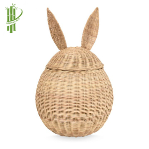 Incubateur thermique multifonction portable avec couvercle d'oreille de lapin Artisanat en bambou Artisanat Style d'amour Souvenir fabriqué à partir de rotin - Product Image 5