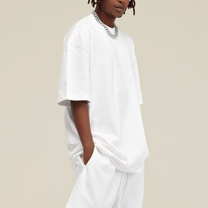 Camiseta básica 100% de algodón con estampado de camisetas en blanco Camiseta pesada de talla grande para hombres - Product Image 3