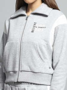 Venta al por mayor personalizado gris impreso cuello de las mujeres OEM 2 piezas chándal conjunto de longitud completa de 2 piezas de las mujeres y del chándal conjunto - Product Image 6