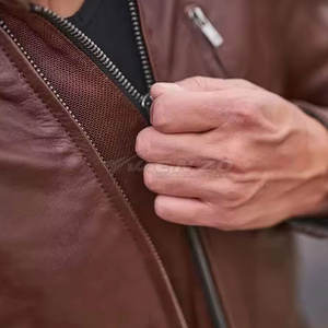 Veste de moto en cuir enduit pour homme, vente directe usine, service OEM 2025, imperméable, coupe-vent, respirante, écologique, décontractée - Product Image 6