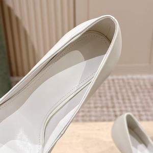 Zapatos de Tacón Alto de Seda para Mujer, 8 cm, Punta Puntiaguda, de Charol, con Forro de Piel de Oveja, Suela de Goma, Talla Blanca - Product Image 4