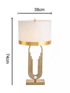 Vaisselle de chambre et lampe de bureau en laiton en acier inoxydable lampe de table moderne avec base en métal et abat-jour élégant pour l'éclairage intérieur - Product Image 5