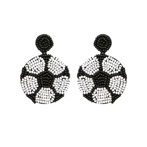 Boucles d'oreilles pendantes géométriques perlées Design Boll, fantaisie et uniques, pour femme, style bohème, pour soirée, en alliage, pour mariage - Product Image 5
