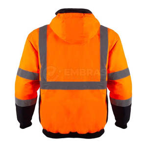 Chaqueta impermeable de trabajo para hombre con capucha para todas las condiciones climáticas, chaqueta de trabajo a prueba de viento con forro polar cálido para uso en invierno - Product Image 4
