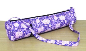 กระเป๋าใส่เสื่อโยคะผ้าฝ้ายลายดอกไม้สีม่วงแบบอินเดีย พร้อมสายสะพายไหล่ ดีไซน์หรูหราสำหรับการเดินทาง เหมาะสำหรับผู้หญิง แฟชั่นฤดูร้อน - Product Image 2