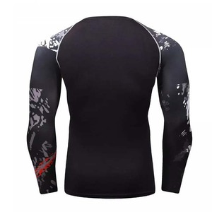 High Quality Customized Men's Rash Guard Long Fitness <b>Apparel</b> with Solid Pattern Printed Cotton Polyester Low Price Custom Logo - Product Image 2