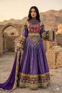 Prix de gros Fabricants pakistanais Robes pour femmes de style afghan Broderie personnalisée Motifs patchwork Robe afghane pour femmes - Product Image 2