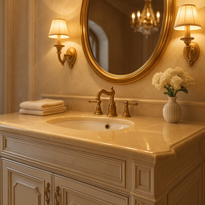 Plan de toilette moderne de luxe en quartz Aura avec des caractéristiques ignifuges et imperméables, applications murales et au sol, épaisseur de 20 mm/30 mm - Product Image 1