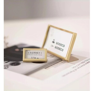 Élégant porte-cartes transparent avec cadre doré pour bureau, présentoir de cartes de visite, organisateur, pièce de décoration élégante - Product Image 6