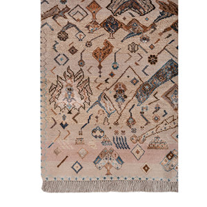 พรมถักมือลายเรขาคณิตแมนชาฮ่า ทำจากขนสัตว์และไหมไผ่ สีชมพูและสีม่วง สำหรับใช้ในบ้าน-Les-2830 - Product Image 4