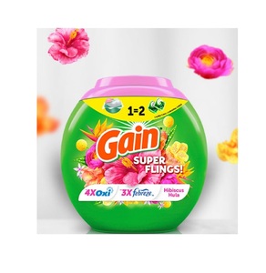 Acheter Gain Super Sized Flings Détergent à lessive Pacs Hibiscus Hula Scent 45 Count HE Compatible For Sale Cheap Lasting Freshness - Product Image 1