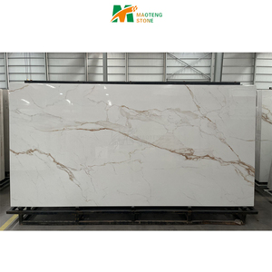 Mtstone Vàng Alabaster thiêu kết đá tấm Tường cho trang trí nội thất Vanity Tops & khách sạn Tính năng Bàn tính năng tường - Product Image 1
