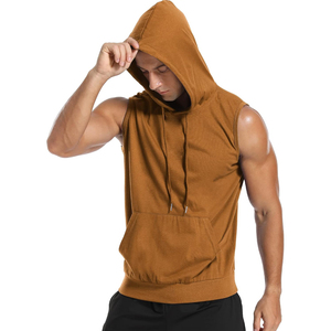 Men's Sleeveless Hoodie OEM 2024 Hot Selling Fitness Sleeveless <b>Hoodies</b> Stretchy Training Sleeveless <b>Workout</b> Gym Hoodie for Men - Product Image 3