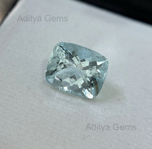 Aguamarina Natural, Forma de Cojín, Gema Suelta, Color Azul, Certificada, 4x6 5x7 6x8 7x9 8x10 10x14mm - Product Image 2