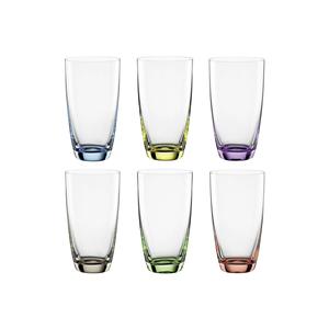 Juego de 6 Vasos BOHEMIA CRISTAL 'Viva Colori' para Bebidas Largas, Cristalería Elegante - Product Image 1