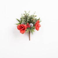 Guirlandes et Couronnes de Noël Traditionnelles Vertes de 30 cm à Fixation Murale avec Baies Synthétiques – Décoration Élégante pour la Maison