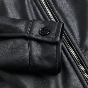Veste en cuir synthétique douce sur mesure pour hommes, de haute qualité, tendance populaire, doublée, fermeture éclair, veste en cuir pour hommes, vente en gros d'usine - Product Image 5