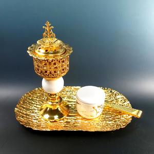 Quemador de incienso Gulf, quemador Bakhoor, quemador de incienso árabe de forma redonda de Metal, calidad lujosa - Product Image 2