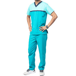 El mejor diseño Ajuste perfecto Doctor Uniforme Médico Enfermería Scrubs para hombres Cuello en V Manga corta Spandex suave Verano Hospital Scrubs - Product Image 4