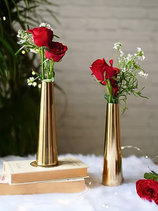 Florero elegante, florero de metal decorativo con acabado martillado para centros de mesa de boda y jarrones de estilo moderno para el hogar - Product Image 5