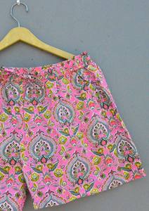 Boxer en coton imprimé bloc à la main unisexe doux et confortable taille élastique respirant pratique avec fermeture à cordon - Product Image 3