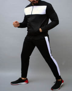 2025 ensemble de survêtements pour hommes en polyester de haute qualité personnalisé survêtement à motif solide respirant pour la saison d'automne - Product Image 1