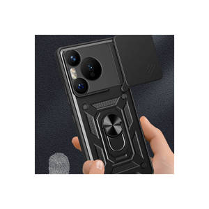 Étui magnétique noir en silicone avec protection coulissante de l'appareil photo pour Huawei Pura 70 Pro 5G, style élégant 'INS' pour téléphone portable Plus - Product Image 5