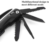 Ensemble d'outils multi-usages de poche 12 en 1 pour le camping et la survie, sans fil, avec tournevis, ouvre-bouteille, marteau, pince, coupe-fil, avec boîte