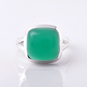 Hecho a mano 925 plata esterlina eternidad Vermeil anillo Natural verde ónix piedra preciosa boda joyería mayorista y fabricante - Product Image 3