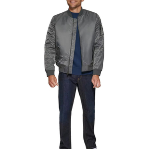 Chaqueta Bomber de Nailon de Alta Calidad al por Mayor, Chaqueta de Invierno con Logotipo Personalizado, Chaqueta Bomber Morada de Talla Grande para Hombre, Tela Satén - Product Image 3