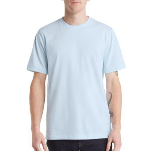 Camisetas personalizadas para hombre 100% algodón transpirable manga corta fabricante de fábrica 250-300 GSM camiseta en blanco - Product Image 1