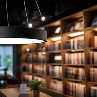 Lustre suspendu pour café, bureau, éclairage circulaire LED 900 mm, zone de lecture