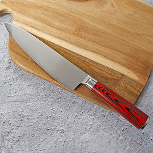 Venta al por mayor personalizado OEM ODM cubertería fábrica profesional Damasco Acero inoxidable cuchillo de cocina de alto carbono con mango de madera - Product Image 2