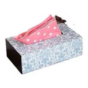 Atractivo Porta Pañuelos de Madera con Diseño de Bordes, Caja de Almacenamiento para Servilletas - Product Image 2