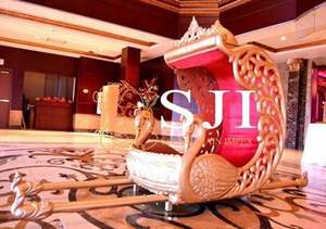 Modern Classic Simple Peacock Wooden <b>Doli</b>/Palki for Bride-Maharani Wedding Procession Vehicle - Product Image 2