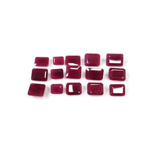 Pierres précieuses de rubis naturels africains non traités 3-7 carats, octogones, couleur rouge, avec différentes tailles de coupe : Trillion, Asscher, Brillant, Rose, Ovale - Product Image 1