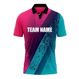 Sublimación Camiseta personalizada Diseño Cricket Team Jerseys Nuevo diseño Sublimación Cricket Shirt Bádminton Poliéster Polo Shirt - Product Image 5