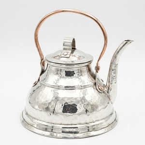 Amazing Metal Tea Kettle With Wooden Handle And Lid Round Design For Kitchen Use Handmade <b>Teapot</b> On Sale - Product Image 6