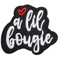 Patch en toile brodé de lettres en tissu écologique inspirant, motif fleur cœur 3D, thermocollant et à coudre pour vestes, chapeaux, sacs