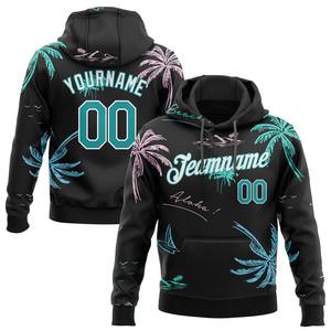 Directo industria venta al por mayor 3D bordado personalizado cosido Camo-negro deportes pulóver Sudadera con capucha - Product Image 4