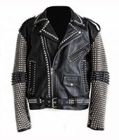 Veste en cuir de vache souple, élégante, de haute qualité, respirante, imperméable, décontractée, chaude et confortable pour homme, avec clous